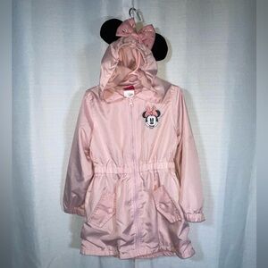 Disney Junior Girls Minnie Mouse Hood w/ Ears Wind Jacket Size 5 Pink
